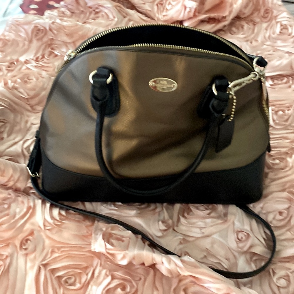 Coach F36057 Crosshrain Leather Avira Crossbody Domed Satchel